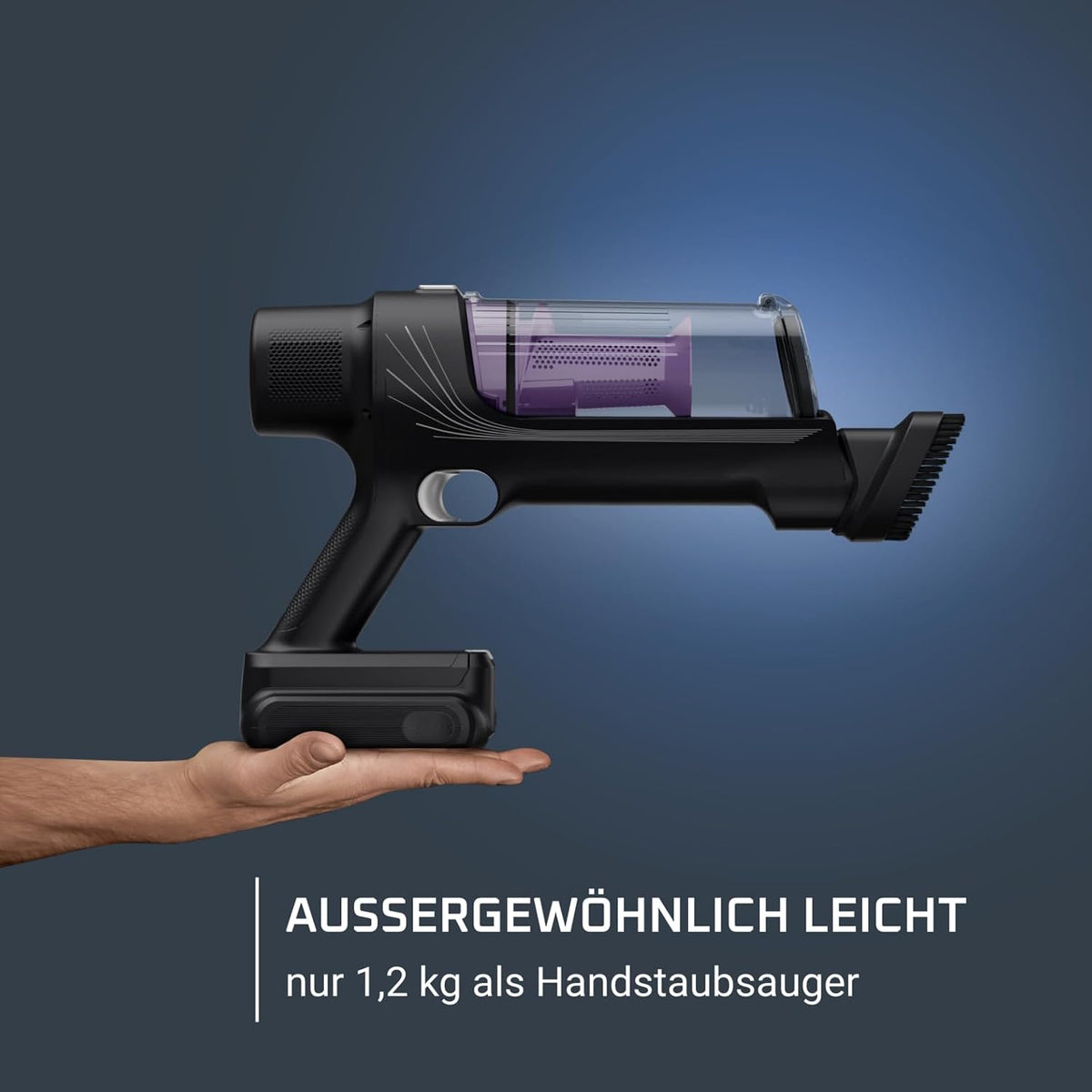 Rowenta X-PERT 7.60, Akkustaubsauger, 140 W Saugleistung, langlebiger Akku, Hochleistungs-LED-Bodendüse, Ultraleicht mit nur 1,2 kg im Handstaubsauger-Modus, Lila-Schwarz, RH6A33WO