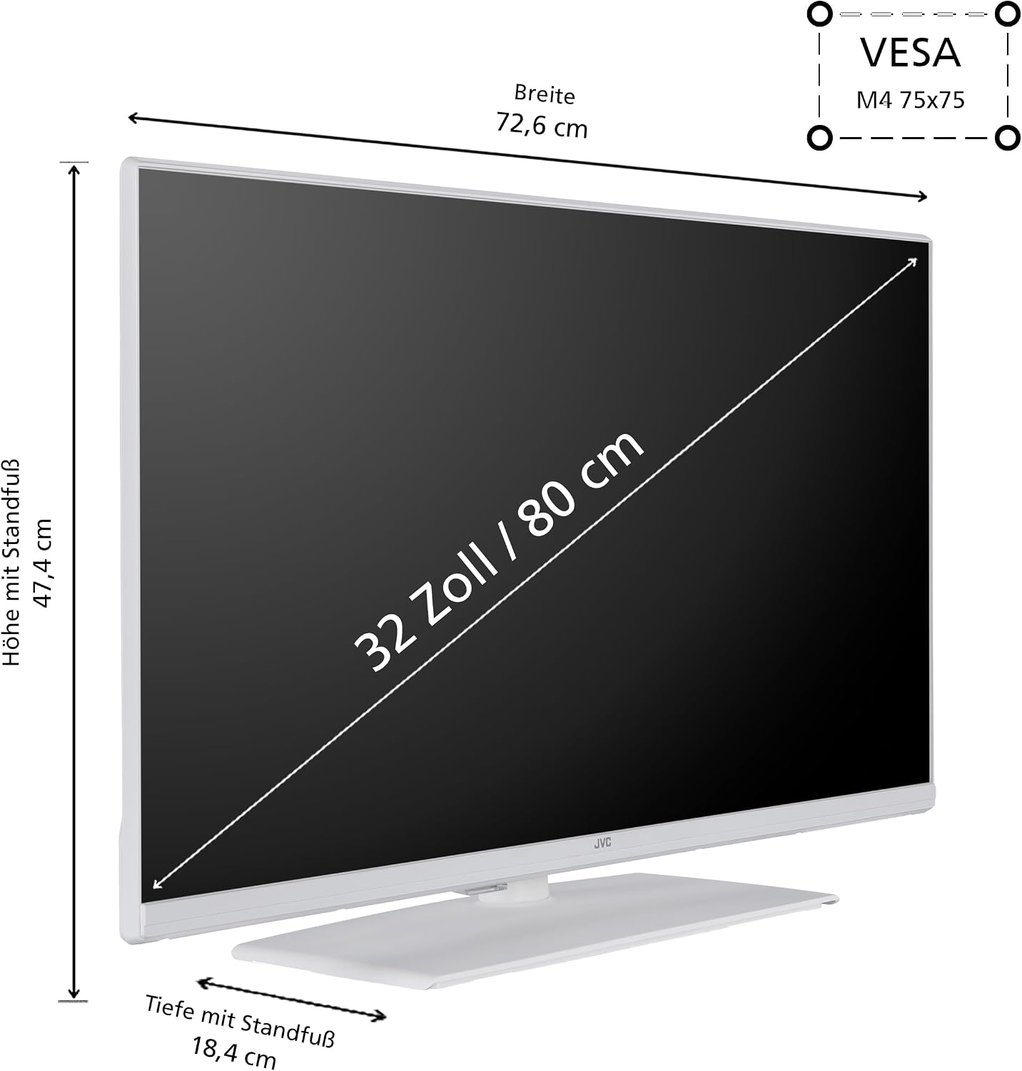 JVC Fernseher 32 Zoll Smart TV powered by TiVo (Full HD, HDR, Triple-Tuner, 6 Monate HD+ inkl.) LT-32VF5355W