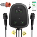 dé Duo Wallbox 2×11kW mit 7m+10m Ladekabel, 3-Phasen, 6-16A pro Anschluss