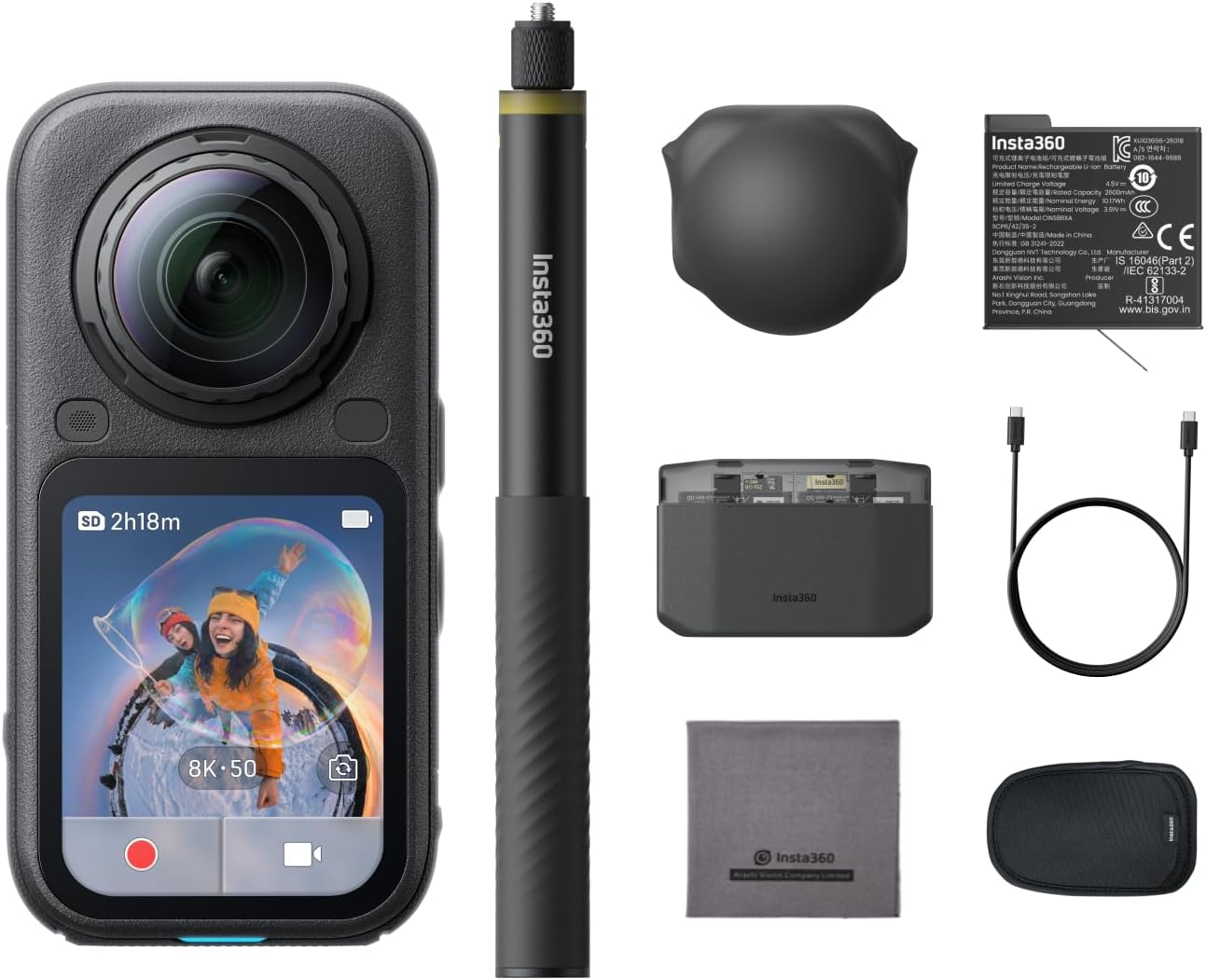 Insta360 X6 Essentials Bundle - 8K 360 Degree Camera with 1/1.1" Sensors