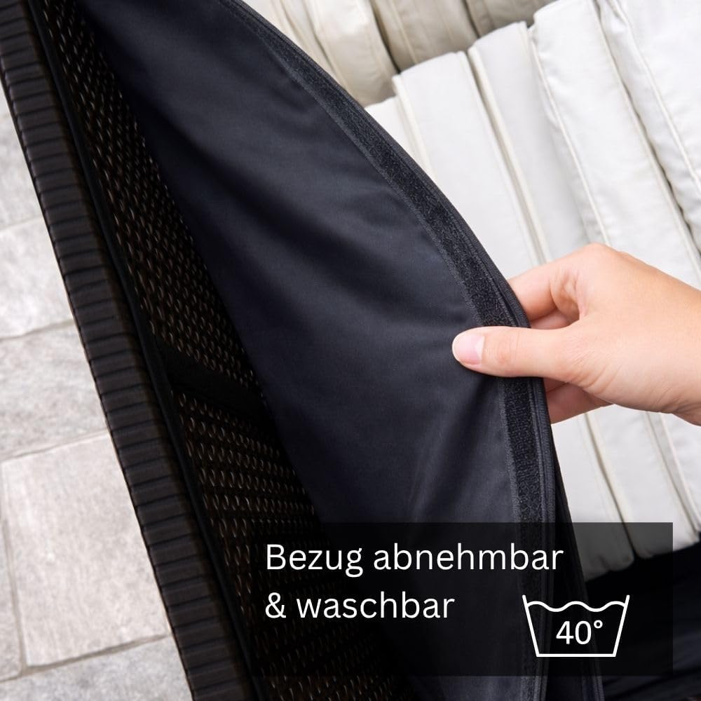 RS Trade Auflagenbox Wasserdicht XXL, 950l, Schwarz, Gartenbox, Aufbewahrungsbox Garten, Kissenbox Outdoor, Gartentruhe, Große Gartenkiste für Polster, Wetterfeste Garten-Aufbewahrung, Polyrattan