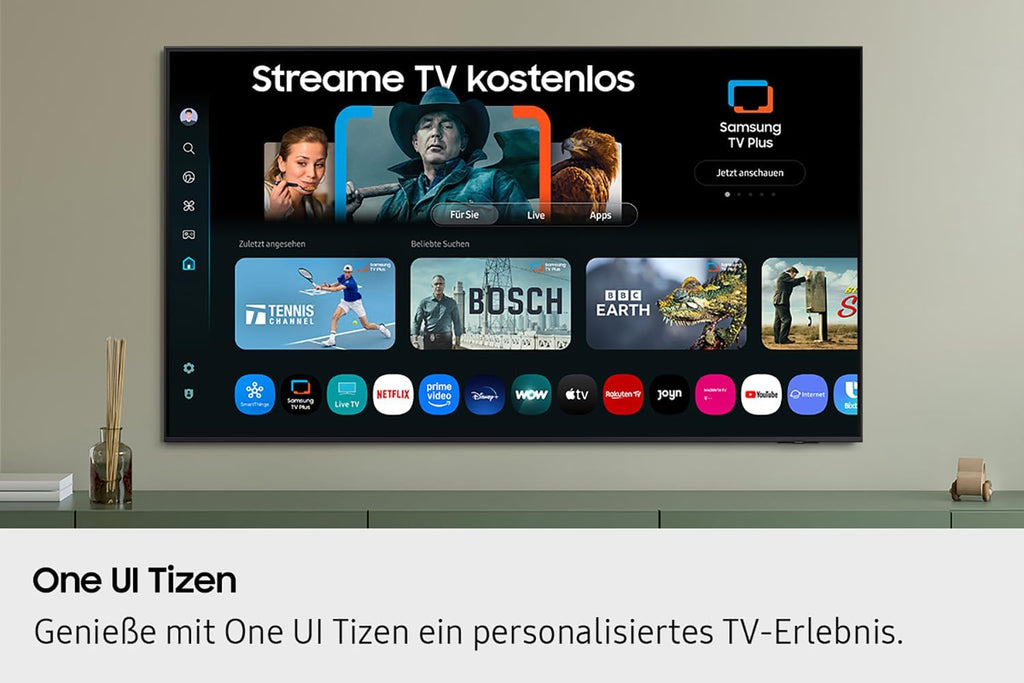Samsung QLED Q8F 4K 85 Zoll (214 cm) UHD, Q4 AI Prozessor, Quantum Dot, AirSlim Design, Upscaling, Gaming Hub, Vision AI Smart TV