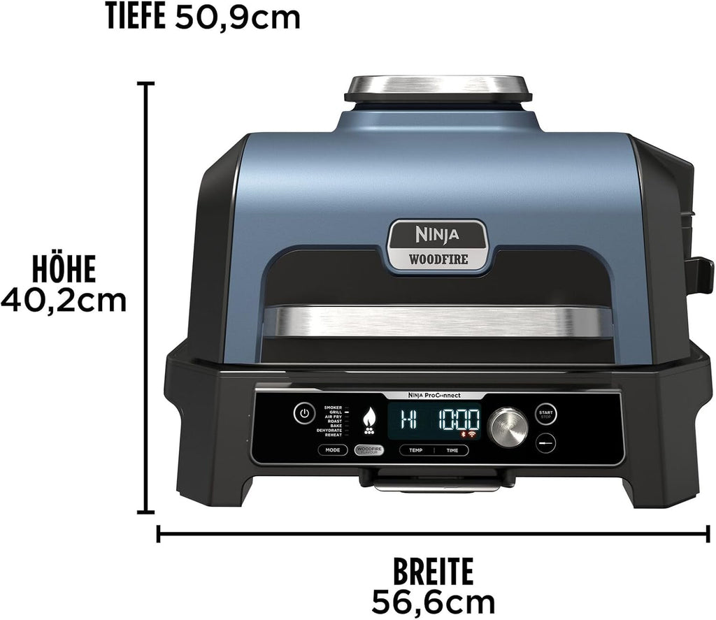 Ninja Woodfire Pro Connect XL Elektrischer BBQ Smoker Grill, App-Steuerung