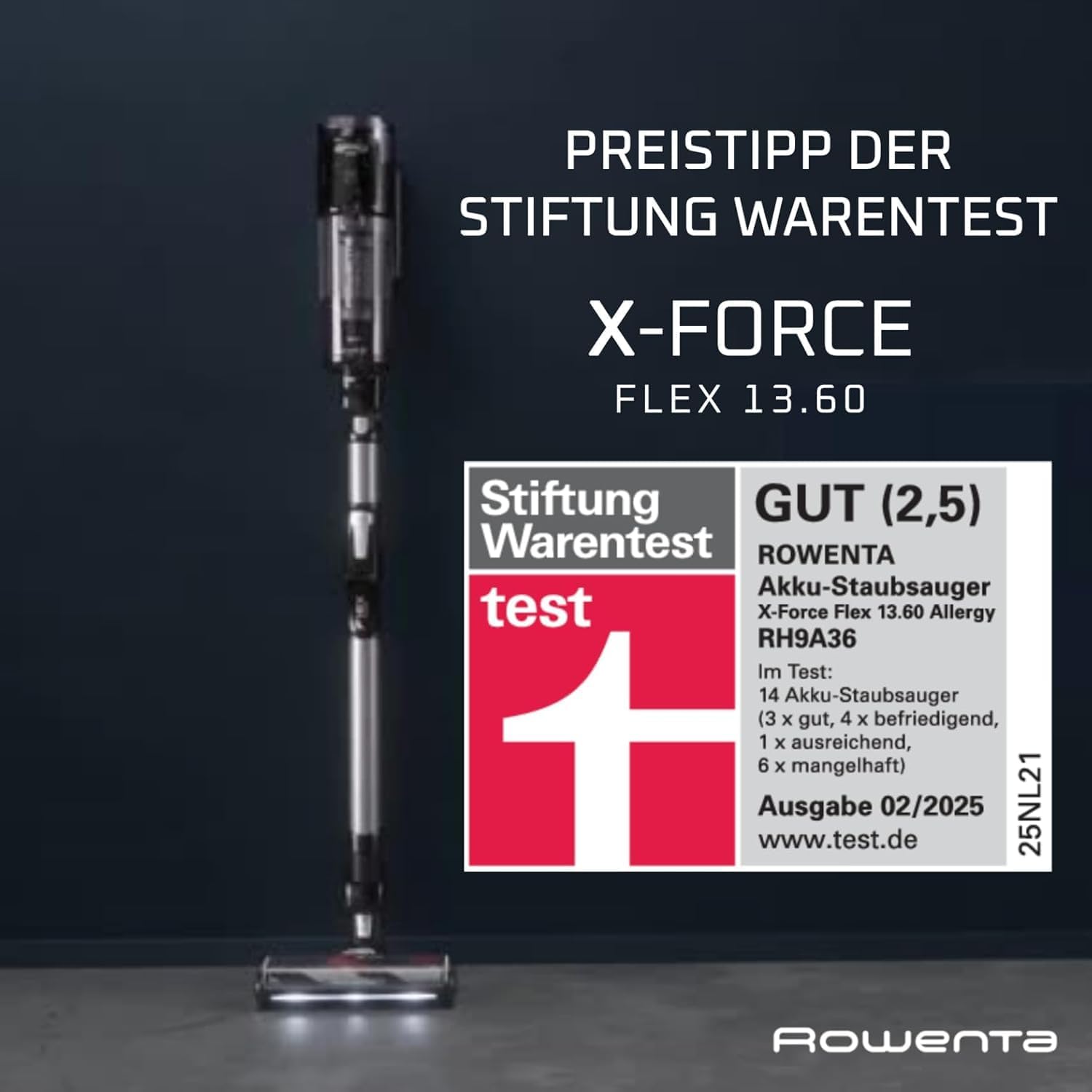 Rowenta X-Force Flex 13.60 Aspirateur sans fil, modèle allergique, Puissance de nettoyage profonde, Articulation Flexible, 150 Air W, jusqu'à 60 Minutes d'autonomie, fabriqué en France, RH9A36WV