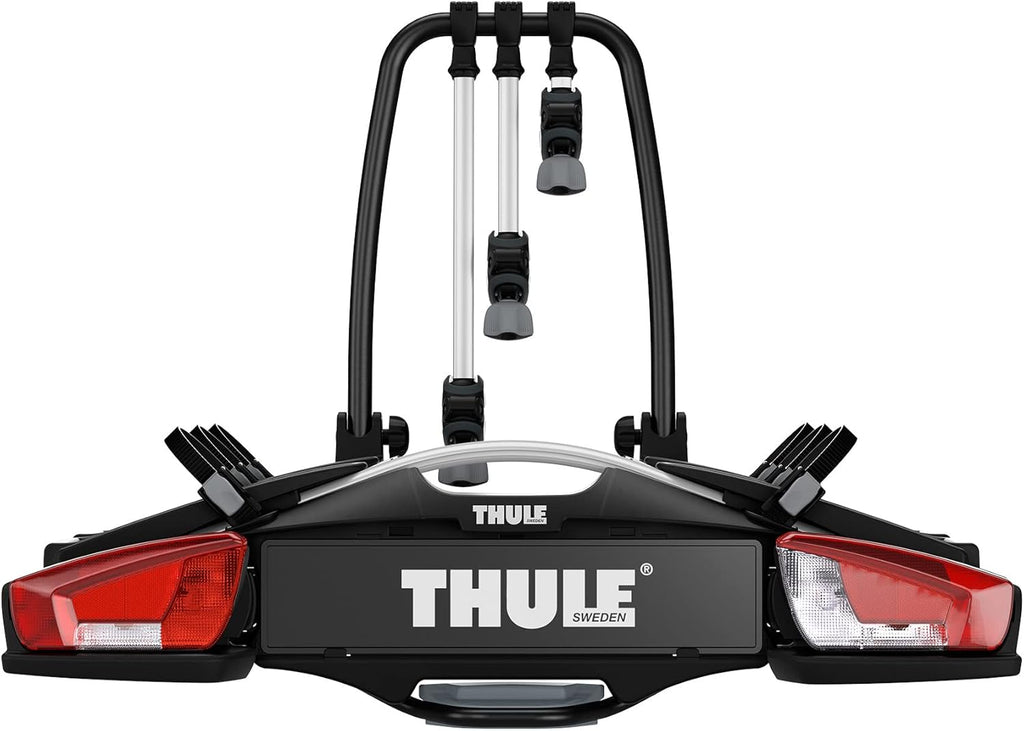 Thule VeloCompact Fahrradträger, Fahrradträger Anhängerkupplung Black/Aluminum, 2 Bikes