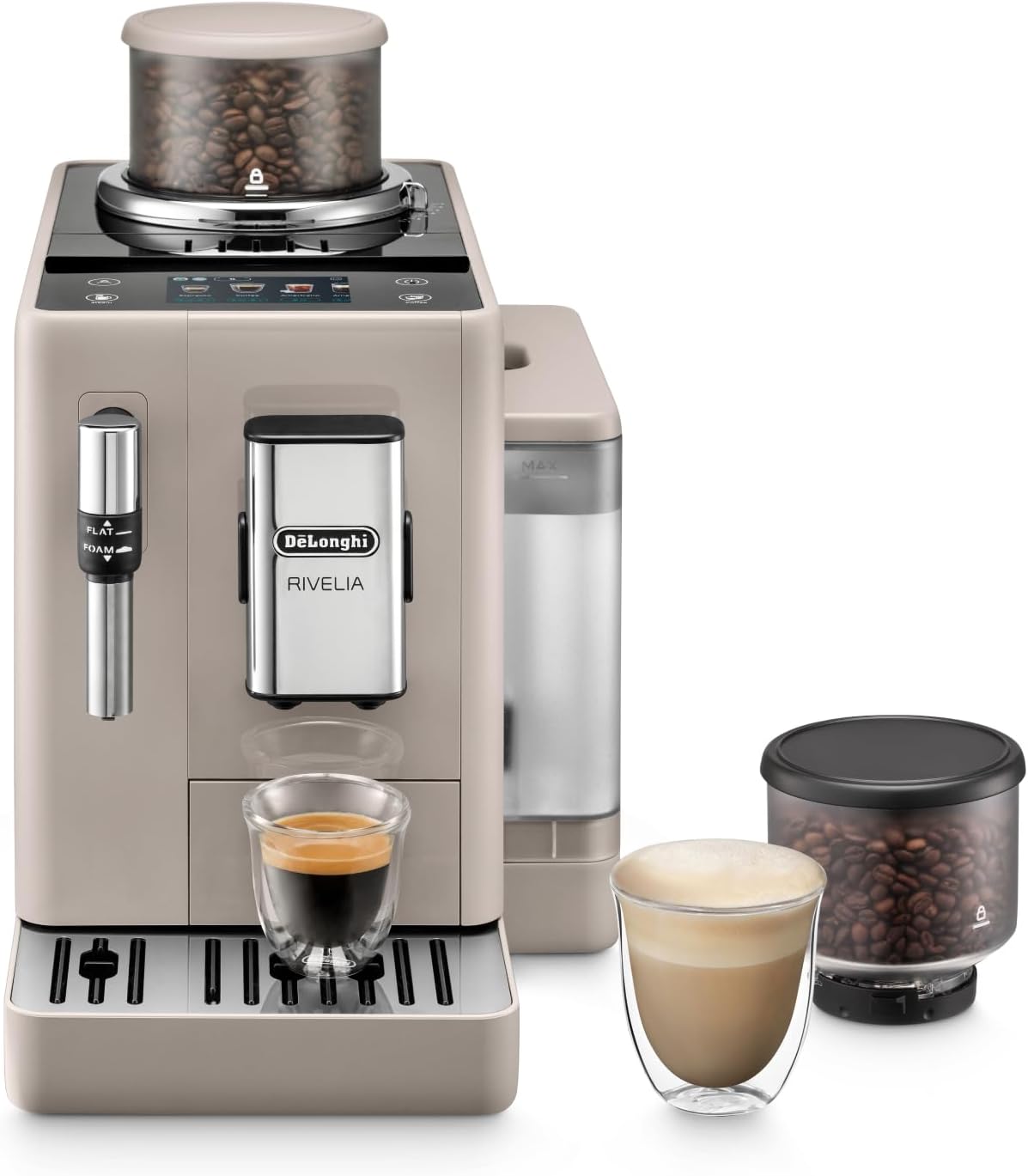 De'Longhi Rivelia - Kaffeevollautomat 8 Getränke Beige