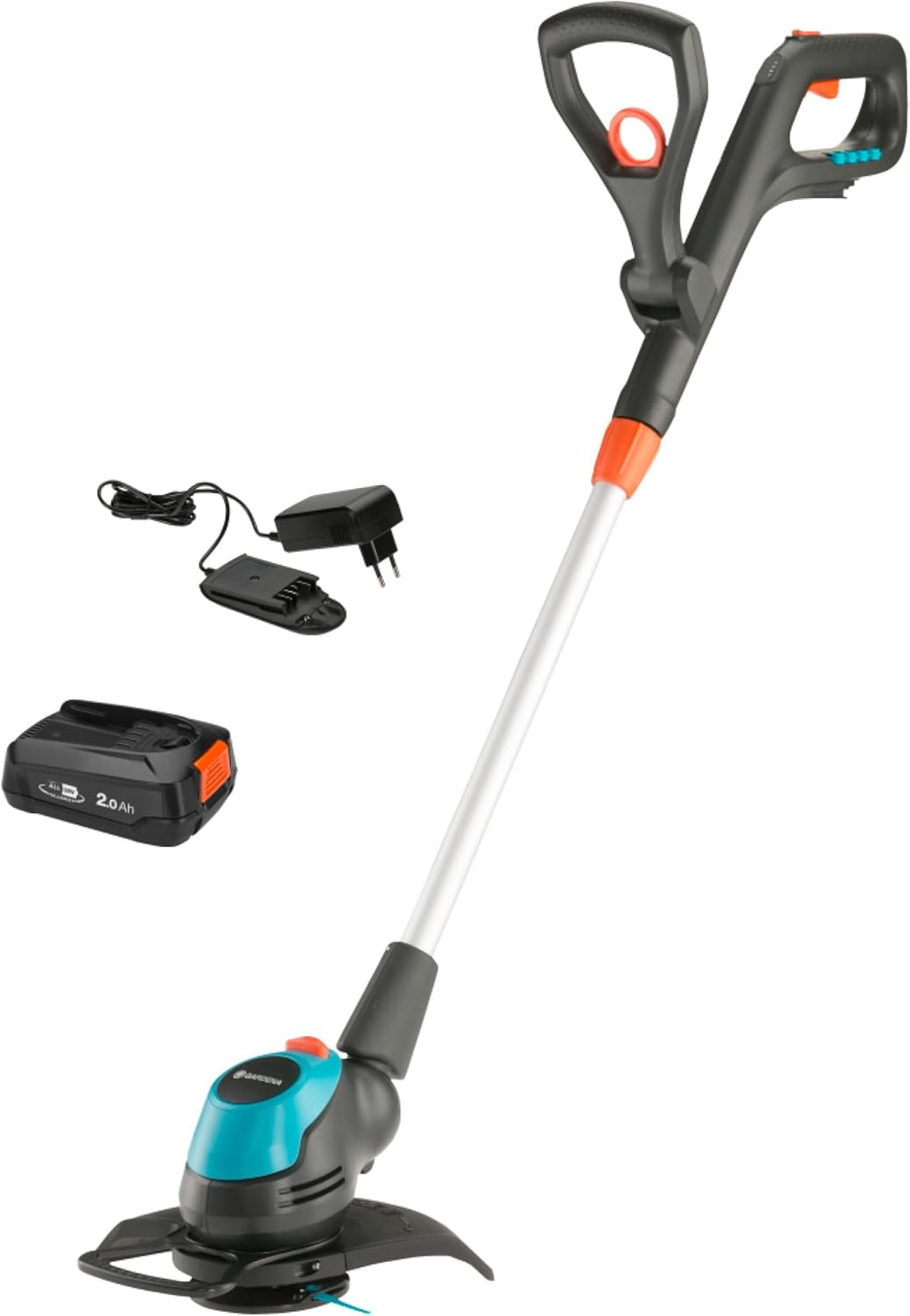Gardena Akku-Rasentrimmer EasyCut 23/18V P4A Ready-to-Use Set: Leistungsstark, Leichtgewicht, Teleskopgriff, Neigbarer Trimmerkopf, Kabellos (14700-20)