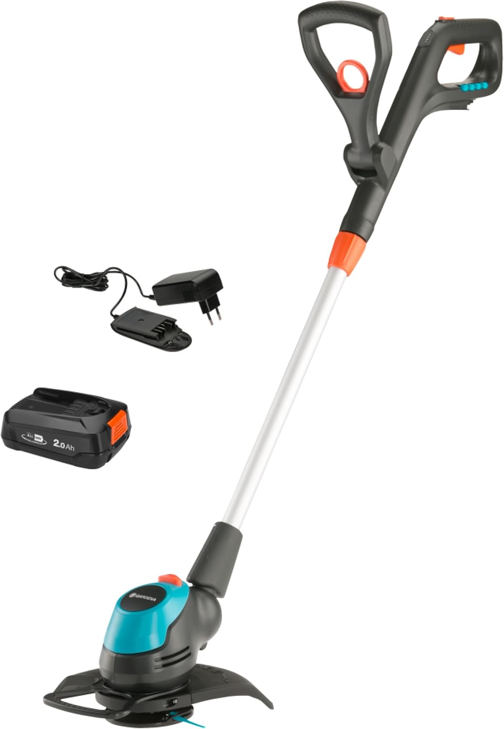 Gardena Akku-Rasentrimmer EasyCut 23/18V P4A Ready-to-Use Set: Leistungsstark, Leichtgewicht, Teleskopgriff, Neigbarer Trimmerkopf, Kabellos (14700-20)