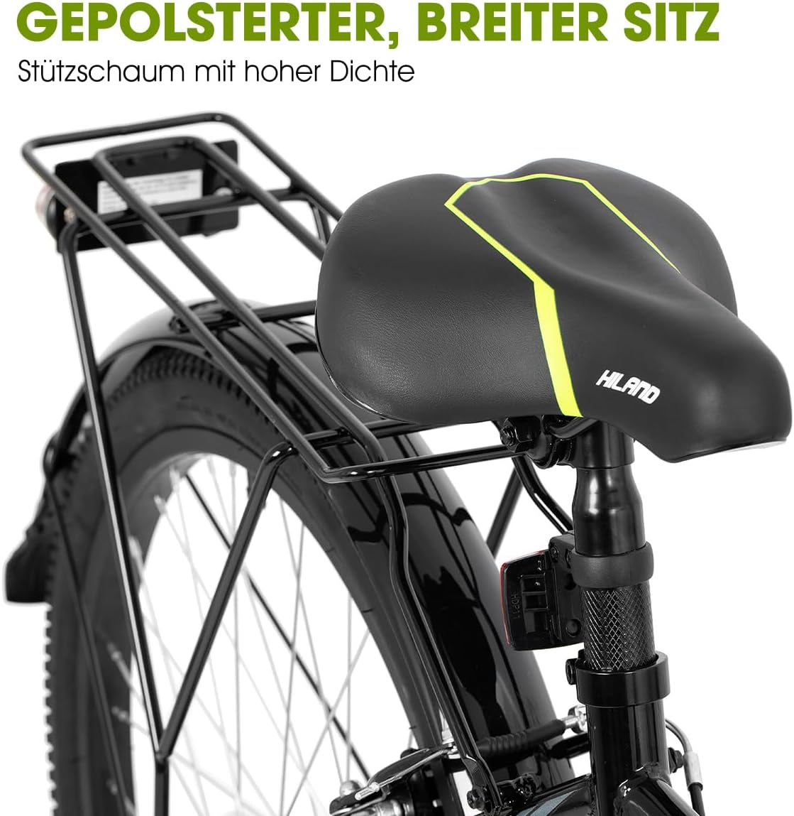 HILAND 20 24 Zoll Kinderfahrrad Mountainbike mit 6 Gang Schaltung, MTB für Kinder Jungen Mädchen mit Ständer, Schwarz/Weiß Fahrrad