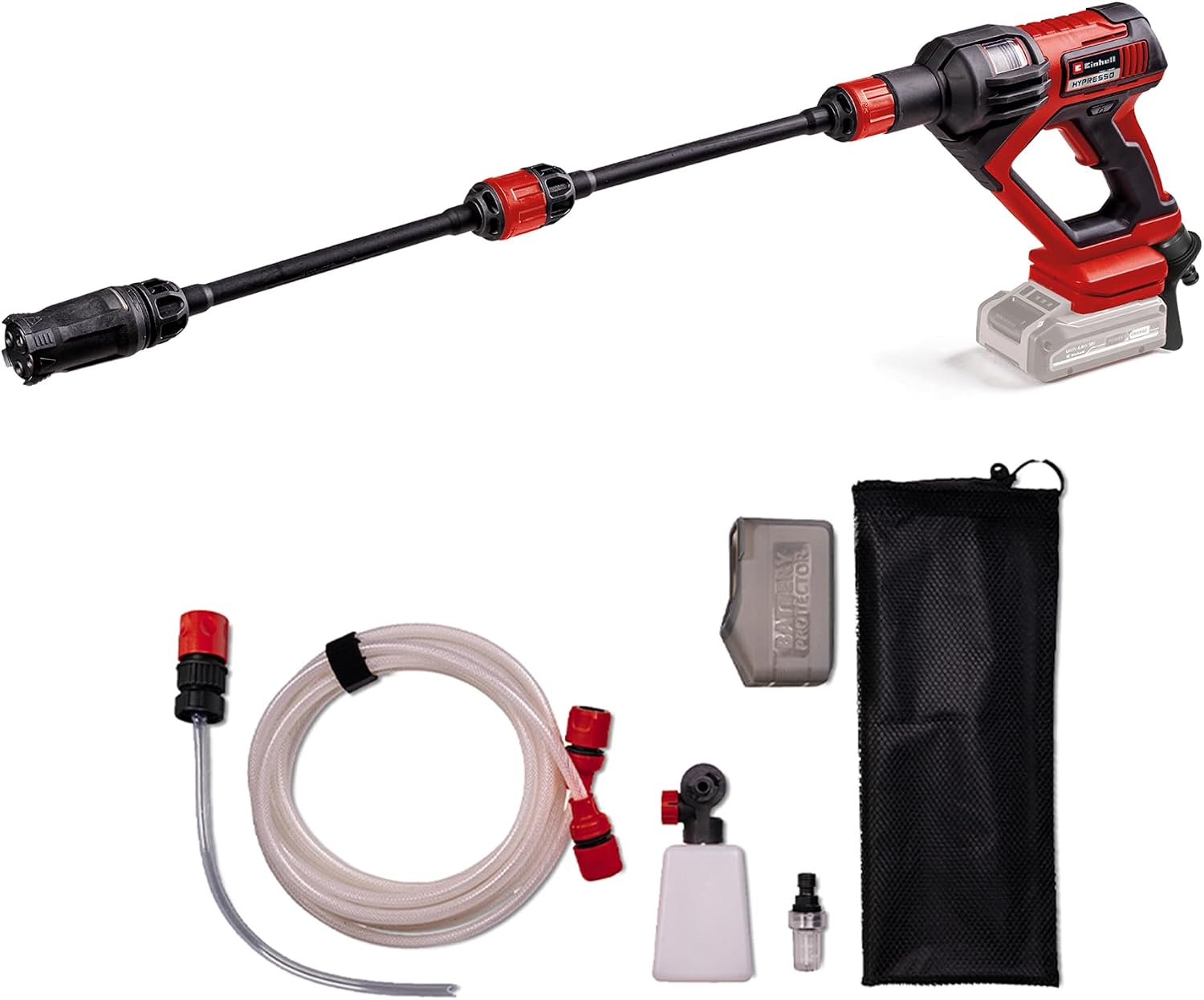 Einhell Hypresso 18/24-1 Power X-Change Cordless Pressure Washer Gun (18 V, 24 Bar, Mobile Cleaning and Irrigation, 240 L/h, Includes Accessories, without Battery and Charger)