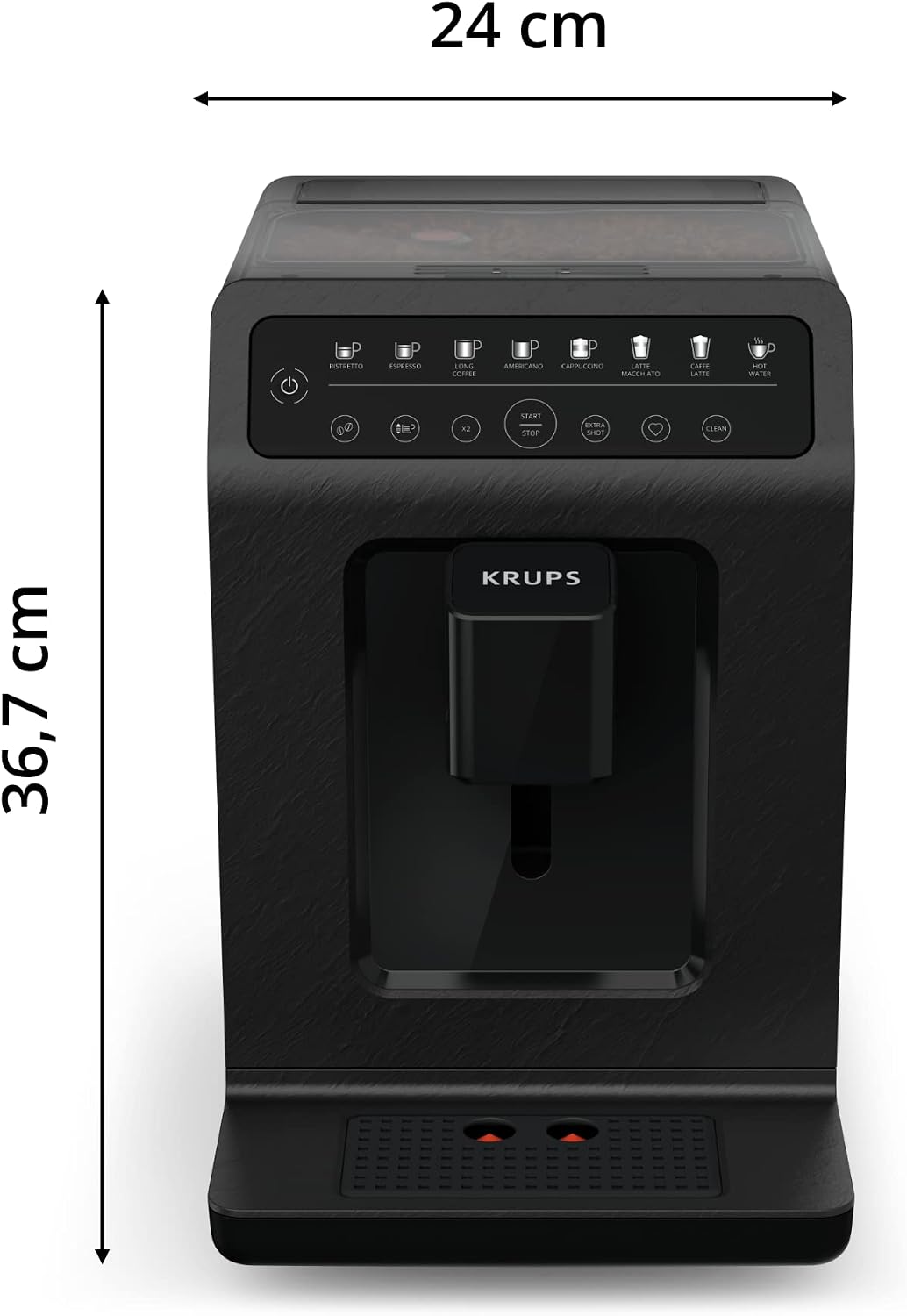 Krups EA897B Evidence ECOdesign Kaffeevollautomat, automatische Espresso & Cappuccino-Funktion, Quattro Force Technologie, One-Touch Tassen mit Milch, 8 Voreinstellungen, Milchsystem, 1450W