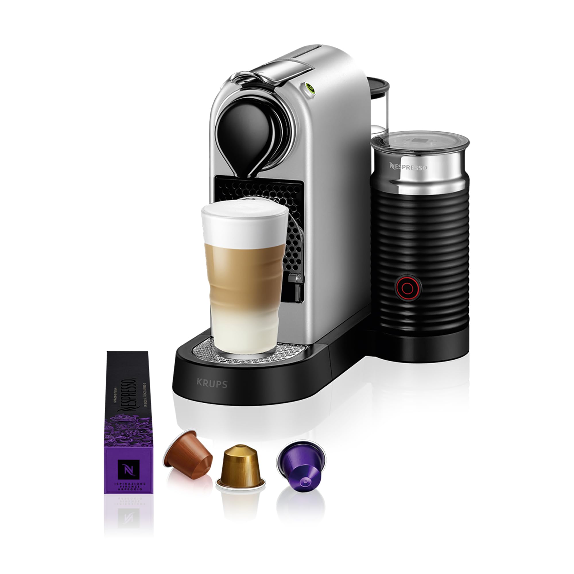 Nespresso Krups XN7615 Citiz&Milk Kaffeekapselmaschine | 1260W | Wassertankkapazität 1l | Pumpendruck 19 Bar | Farbe Rot