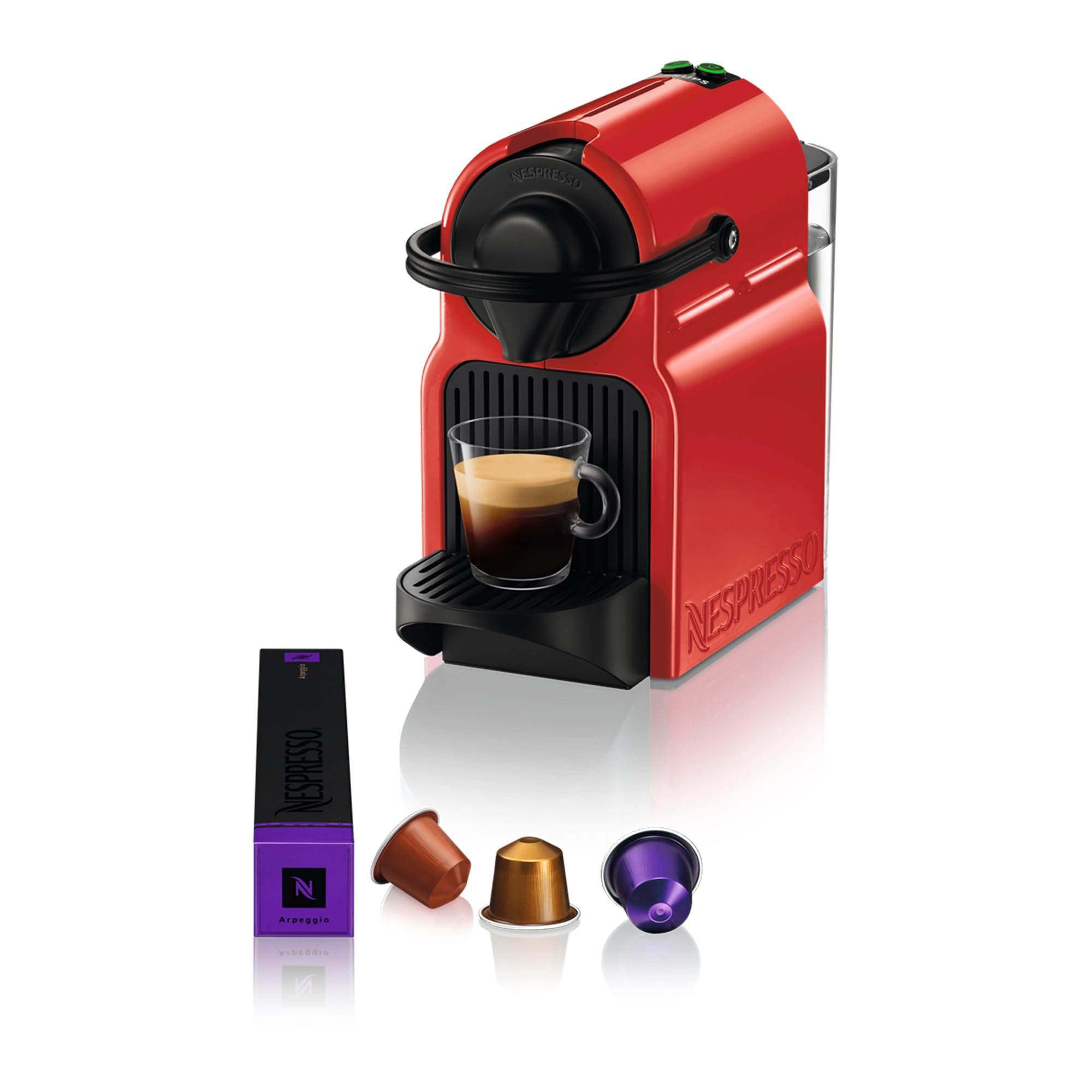 Nespresso Krups Inissia XN1001 Kapselmaschine|kurze Aufheizzeit |kompaktes Format|Kaffeemenge einstellbar|Direktwahltaste |automatischer Kapselauswurf|19 Bar,1260 W|0.7 L|34.2 x 19.1 x 32.7 cm,Weiß