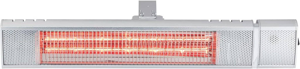 Enders Deckenstrahler Madeira, Elektro Heipilz, Terrassenheizer, Heizstrahler mit individuellem Neigungswinkel, 3 Leistungseinstellungen der Halogenstrahler, aus Aluminium, inkl. Fernbedienung #4922