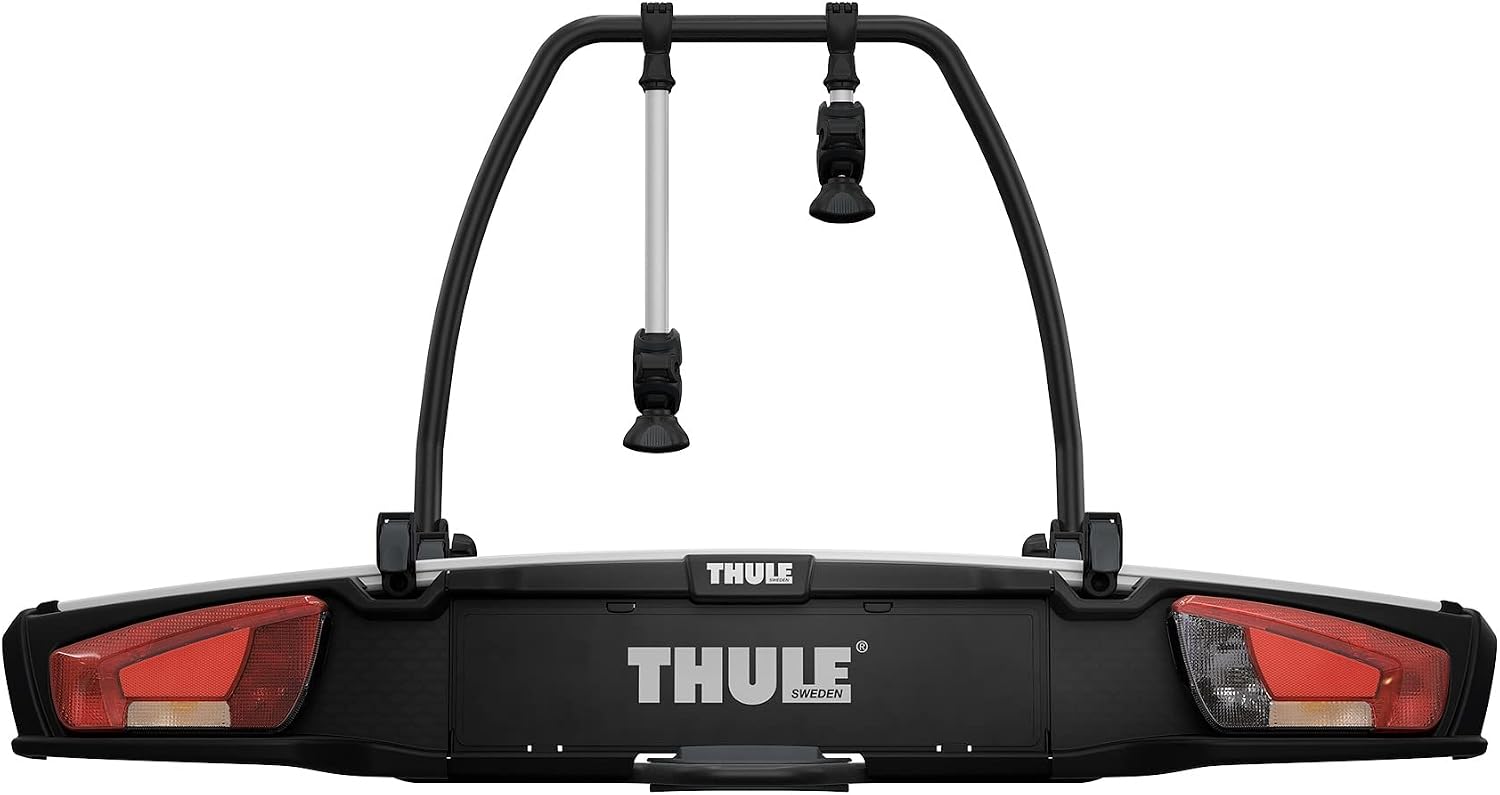 Thule VeloSpace XT Fahrradträger, Fahrradträger Anhängerkupplung Black/Aluminum, 2(3) Bikes