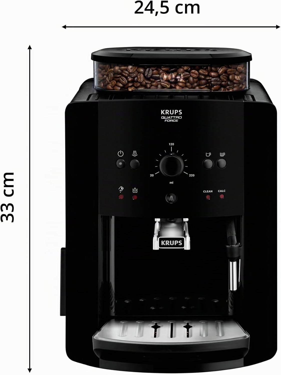 Krups Kaffeevollautomat Arabica Picto Quatrro Force EA8110, Schwarz