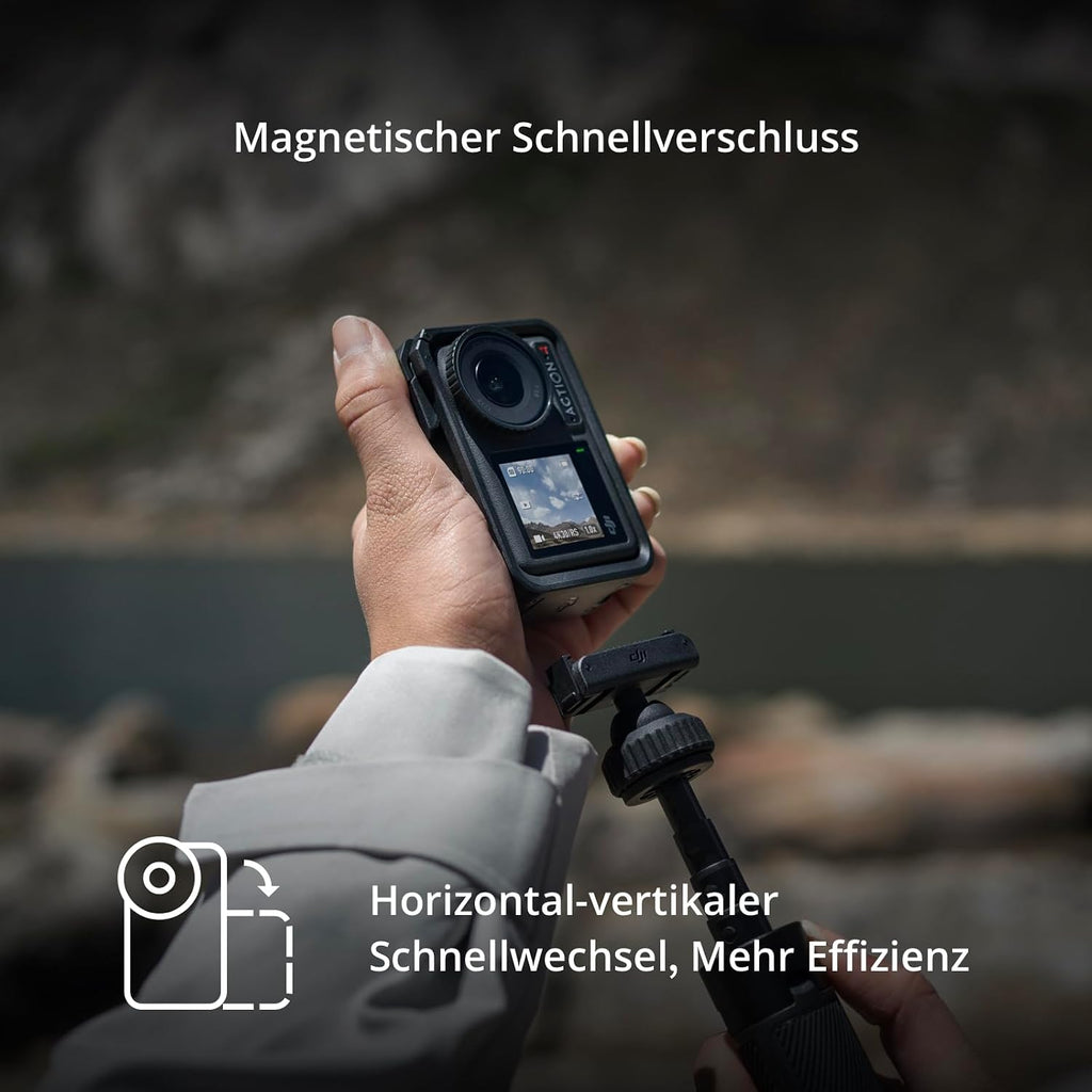 DJI Osmo Action 4 Standard Combo, 4K/120fps Action Camera | Waterproof, 1/1.3 inch sensor, low light recording, 10-bit and D-log M colour performance, durable 1770 mAh battery