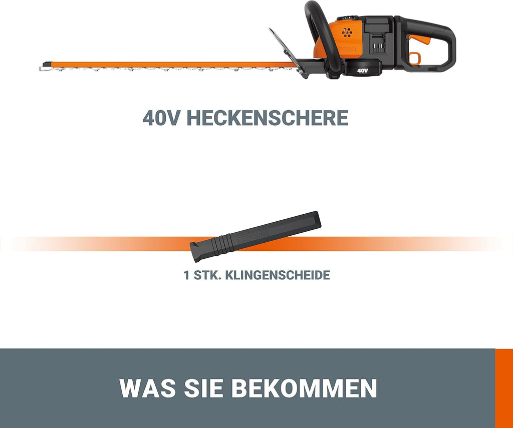 WORX WG284E.9 Akku Heckenschere 40V, ohne Akku & Ladegerät