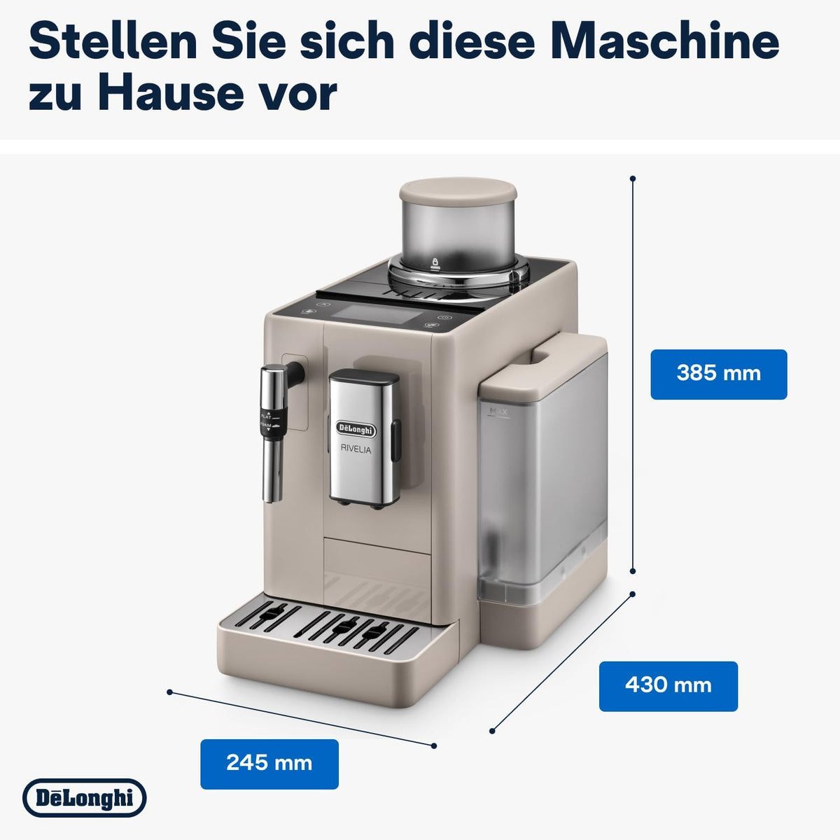 De'Longhi Rivelia - Kaffeevollautomat 8 Getränke Beige