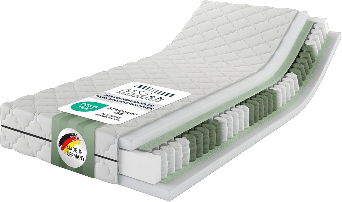 MSS e.K. Taschenfederkernmatratze Medic 90x200 x 20 cm 7-Zonen H3