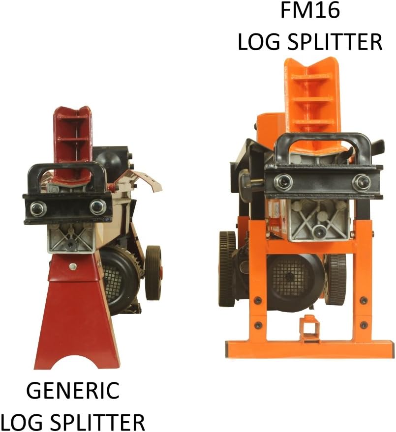 Forest Master FM16D Robustes elektrisches Holzspalter – 8 Tonnen Spaltkraft – Holzscheite bis zu 450 mm – vorgefüllt, gebrauchsfertig – DuoCut-Klinge – 2-Gang-Ramm