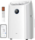 DREO 12000 BTU Mobiles Klimagerät (3-in-1 Kühlen/Ventilieren/Entfeuchten), leise für Schlafzimmer/Büro, Steuerung per App/Sprachbefehl/Fernbedienung, drainagefrei, Fenster-Set, 3,2 L/h, AC516S