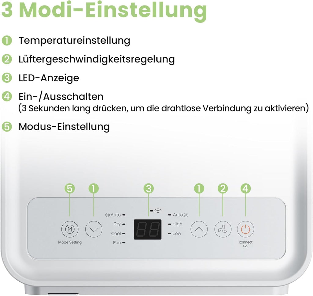 Comfee Breezy Cool Pro 2.6 Mobiles Klimagerät 9.000 BTU – A, R290, App & Alexa, Weiß (Copy)