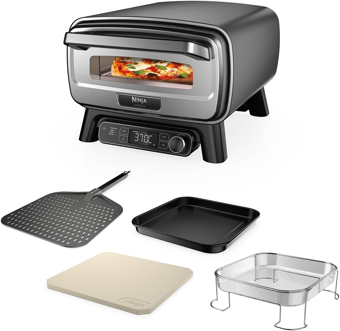 Ninja Artisan Outdoor-Pizzaofen und Heißluftfritteuse, 4 Funktionen: Pizza