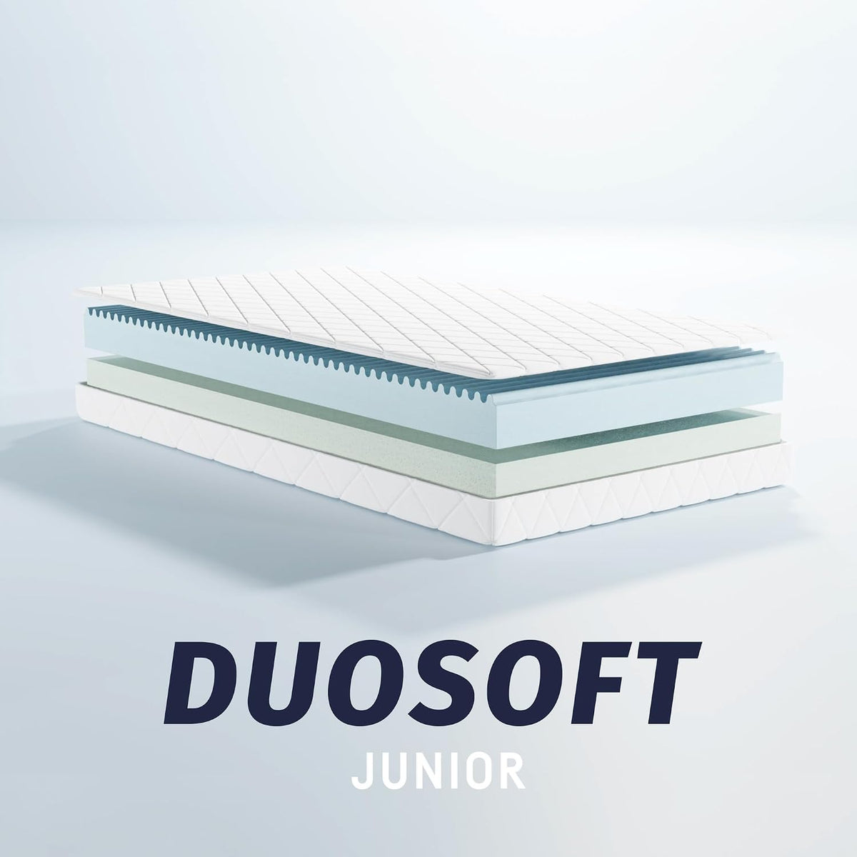 Julius Zöllner Jugendmatratze Duosoft Junior – Hochwertige Juniormatratze, Atmungsaktiver Kaltschaum mit Wellenprofil, OEKO-TEX Standard 100, Made in Germany, Größe 90x200cm