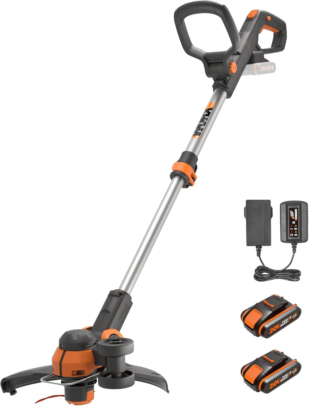 WORX WG163E Akku Rasentrimmer 20V, inkl. 2x2Ah Akkus & Ladegerät