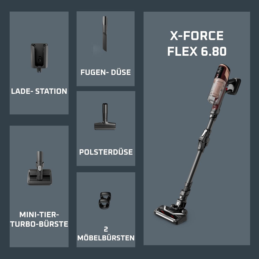 Rowenta X-Pert 6.80 Flex kabelloser Akku-Stabstaubsauger, LED-Düse