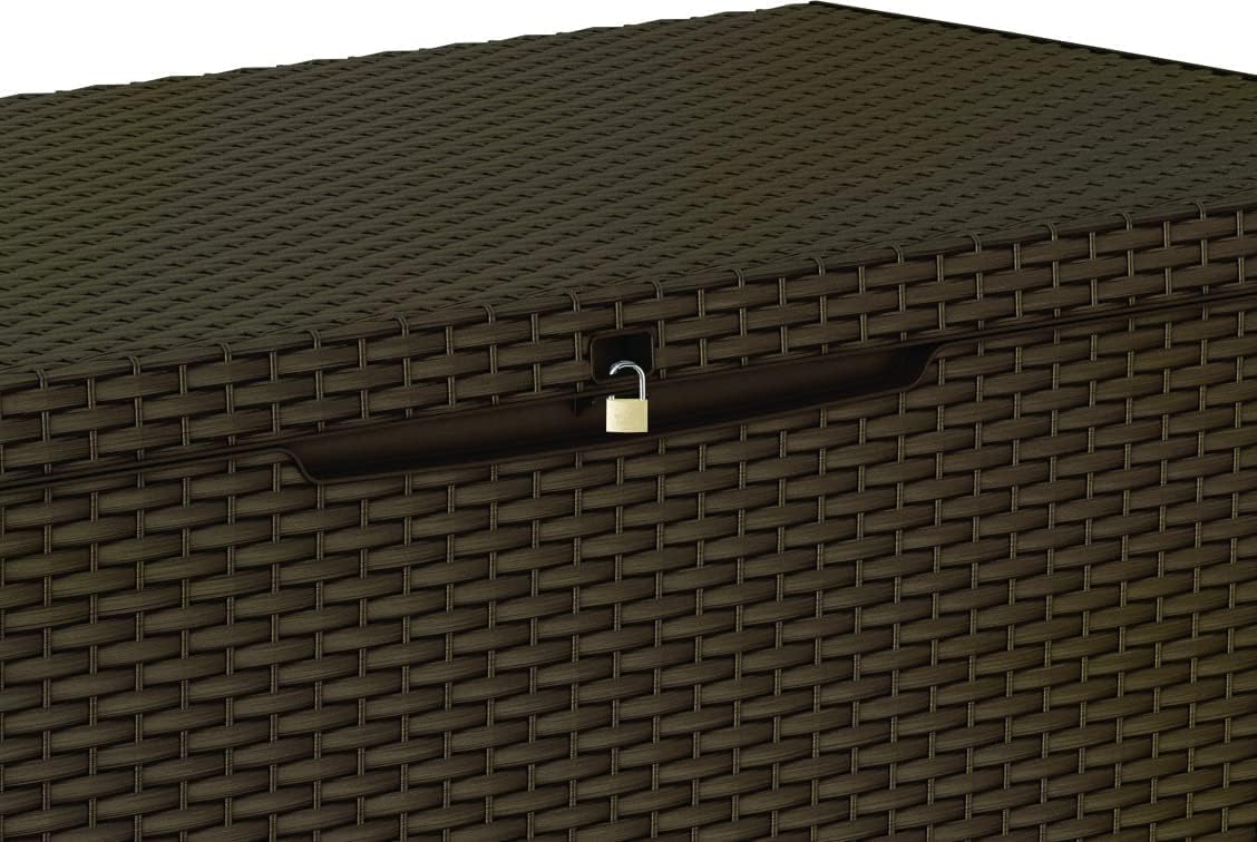 Keter Gartenbox Capri , 305 Liter Stauraum, Aufbewahrungsbox für den Garten, Braun, kompakte Auflagenbox, wasserdicht, perfekt für Sitzauflagen, Gartengeräte oder Spielzeug