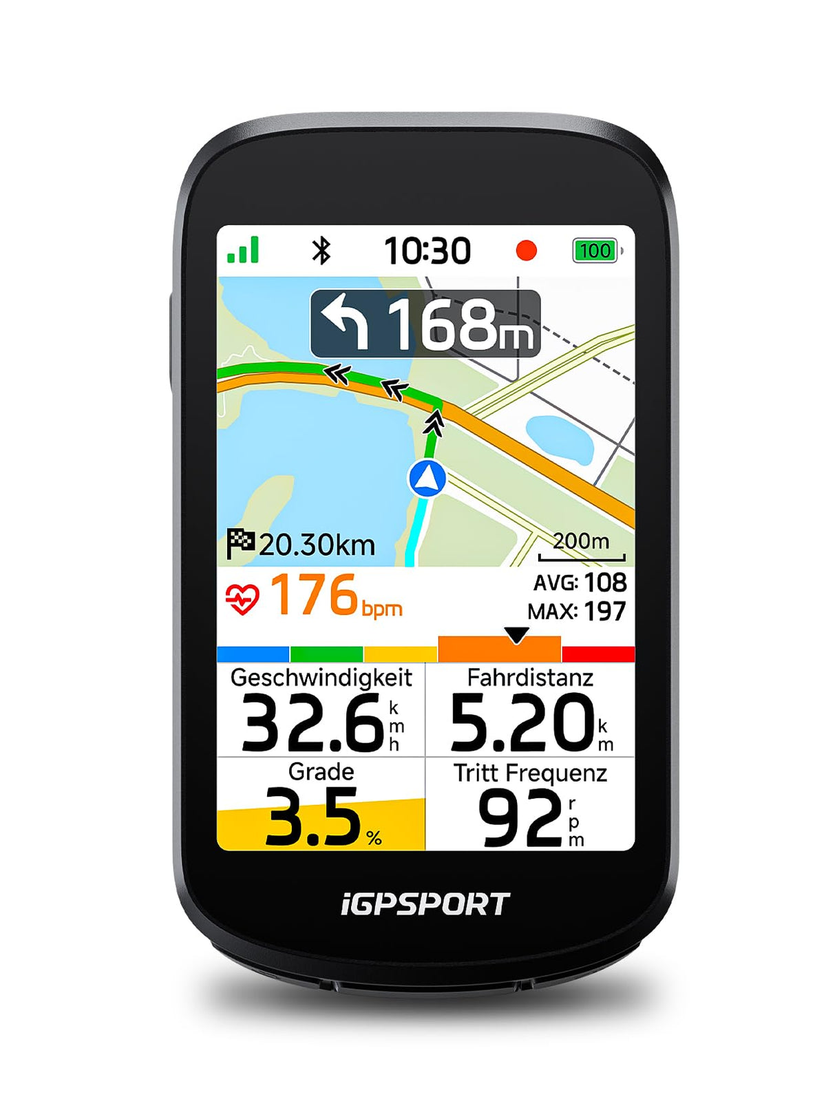 iGPSPORT BSC500 Fahrradcomputer, 3,3-Zoll-Touchscreen, Karten- und Sprachnavigation, E-Bike-Modus, Virtuelles Fahren, ANT+BLE, IPX7