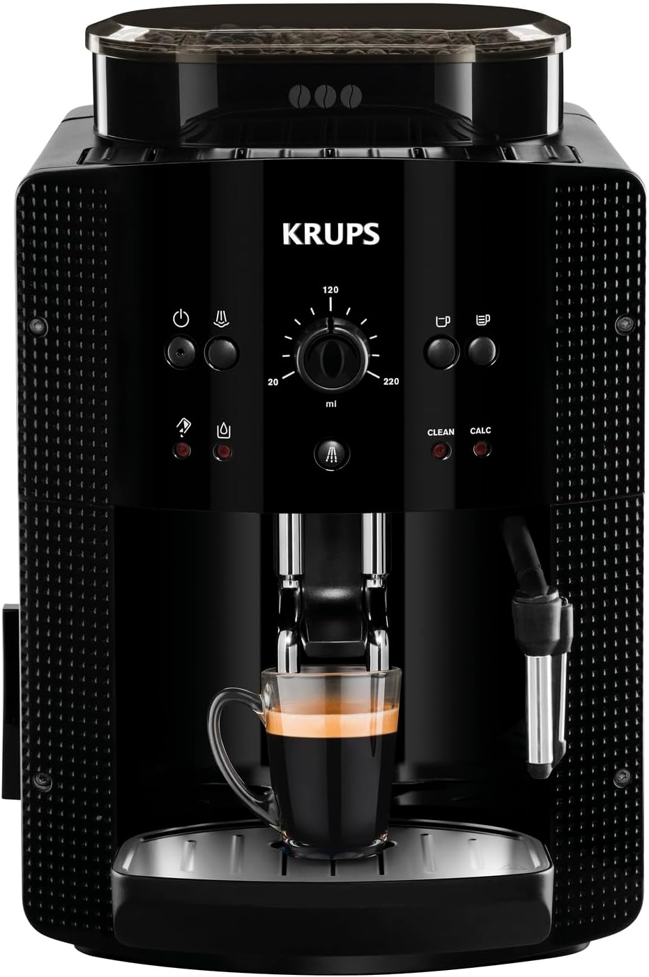Krups Roma Kaffeevollautomat mit langlebiger Metall-Brühgruppe, Espresso, Cappuccino & Kaffee auf Knopfdruck, 1,7 l Tank, 3 Temperaturstufen und Mahlgradeinstellungen, automatische Kaffeemaschine