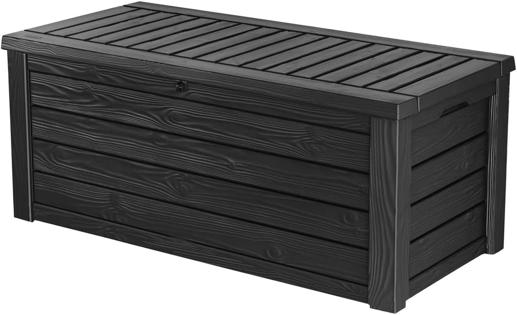 Keter Kissenbox Westwood, Grau (Anthrazit), 570 Liter Fassungsvermögen, L 155 x B 72,4 x H 64,4 cm (außen), wasserdicht, wetterfest, robust