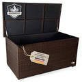 RS Trade Auflagenbox Wasserdicht XXL, 950l, Schwarz, Gartenbox, Aufbewahrungsbox Garten, Kissenbox Outdoor, Gartentruhe, Große Gartenkiste für Polster, Wetterfeste Garten-Aufbewahrung, Polyrattan