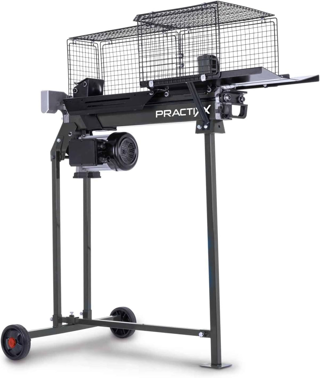 Practixx liegend Holzspalter PX-LS 7t Brennholzspalter Hydraulikspalter | 230V | 2200W Leistung | Spaltkraft 7 Tonnen | Spaltlänge 520mm / Ø250mm | inkl. Untergestell & Hydrauliköl (vorbefüllt)