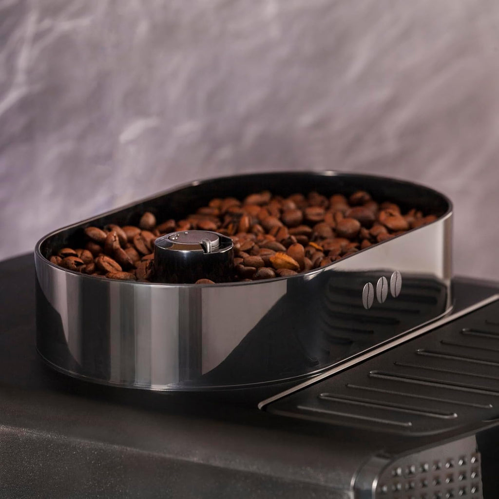 Krups Roma Kaffeevollautomat mit langlebiger Metall-Brühgruppe, Espresso, Cappuccino & Kaffee auf Knopfdruck, 1,7 l Tank, 3 Temperaturstufen und Mahlgradeinstellungen, automatische Kaffeemaschine