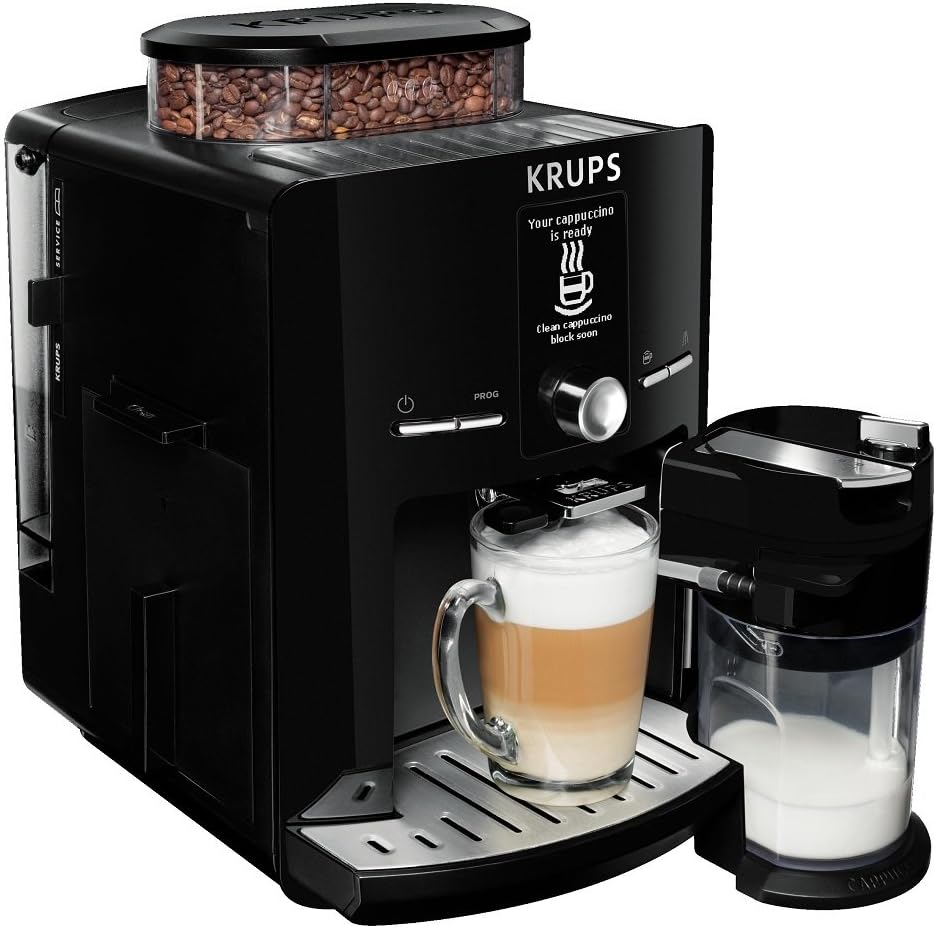 KRUPS EA8298 Kaffeevollautomat Latt'Espress One-Touch-Funktion | 1,7 L | 15 bar | LC Display | Cappuccinatore | schwarz