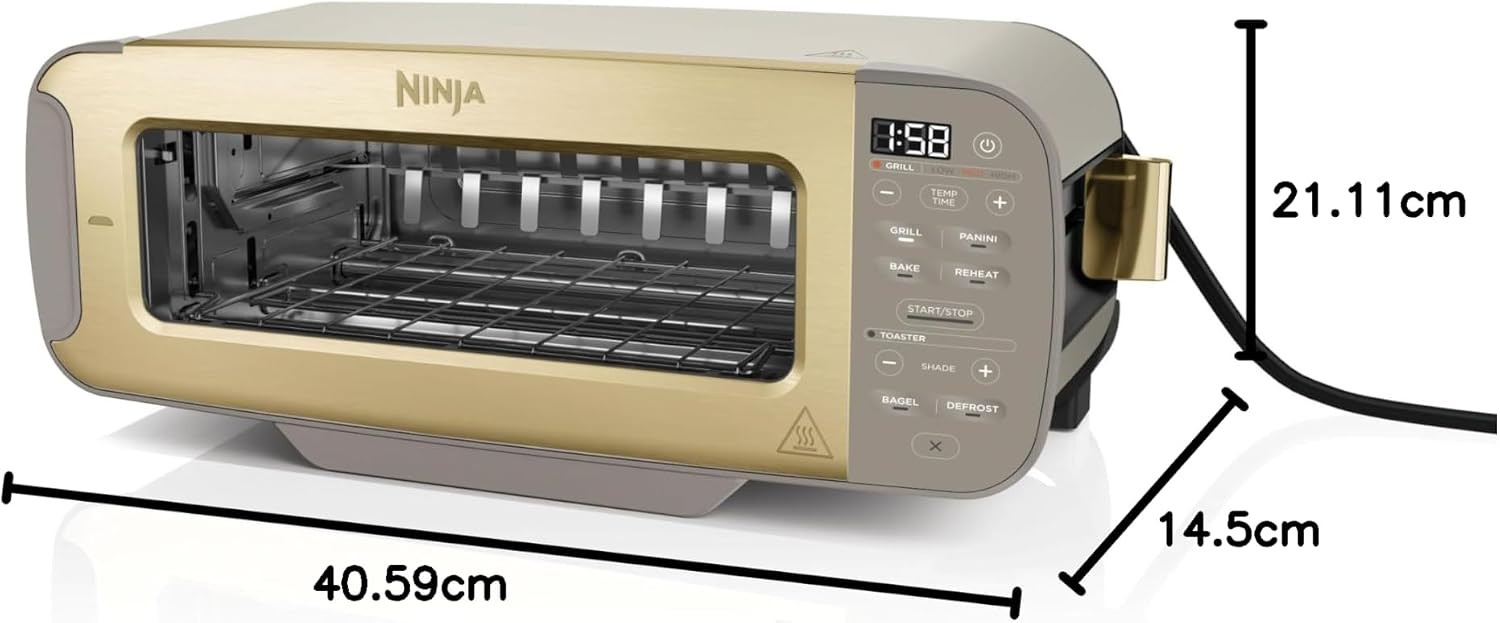 Ninja Foodi 3-in-1 Toaster, Elektrogrill mit Deckel, ST202EUSTGD