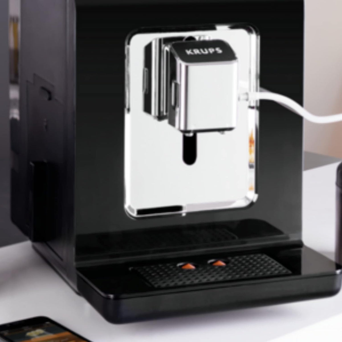 Krups EA8918 Evidence Kaffevollautomat | OLED-Display Barista Quattro Force Technologie | 12 Kaffee | 3 Tee Variationen | One-Touch-Cappuccino | 2-Tassen Funktion | schwarz