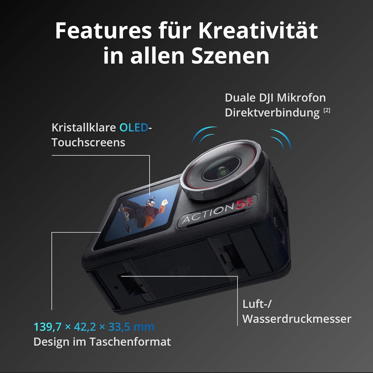 DJI Osmo Action 5 Pro Adventure Combo, 4K-Action-Cam für Reisen/Vlog