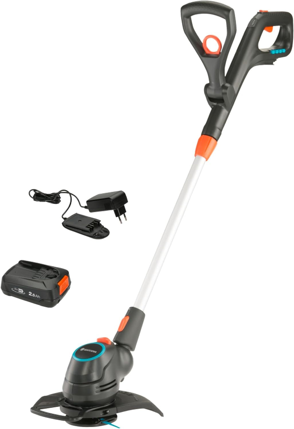Gardena Akku-Rasentrimmer ComfortCut 23/18V P4A Ready-to-Use Set: Leistungsstark, Leichtgewicht, Teleskopgriff, Kantenschnitt, Kabellos (14701-20)