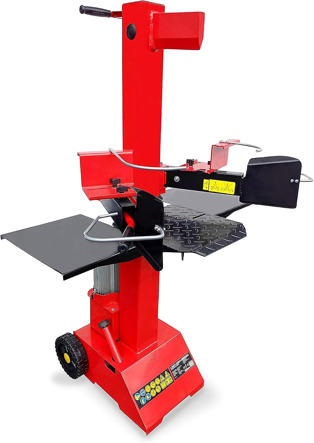 CROSSFER Hydraulikspalter LS8T-230V/PRO / 8 Tonnen Spaltkraft / 230V Motor 3 kW/Auto-Rücklauf mit stufenlosem Rücklaufstopp / 55 cm Spaltlänge/Spaltgut Ø max. 30 cm / 2 Holzablagetische