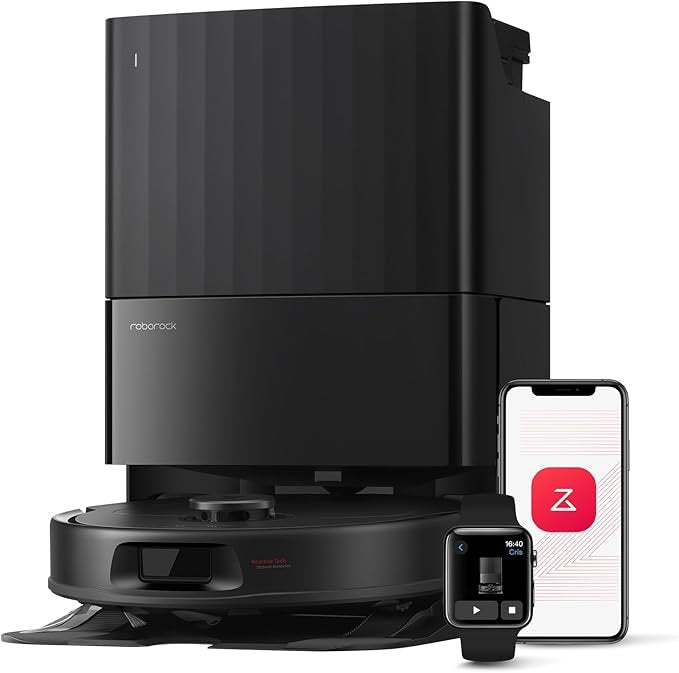 Roborock Qrevo Series Saug- und Wischroboter, 8.000 Pa Saugleistung, Anhebbarer Wischmopp, All-in-One-Dockingstation, Anti-Verhedderungsbürste, Schwarz