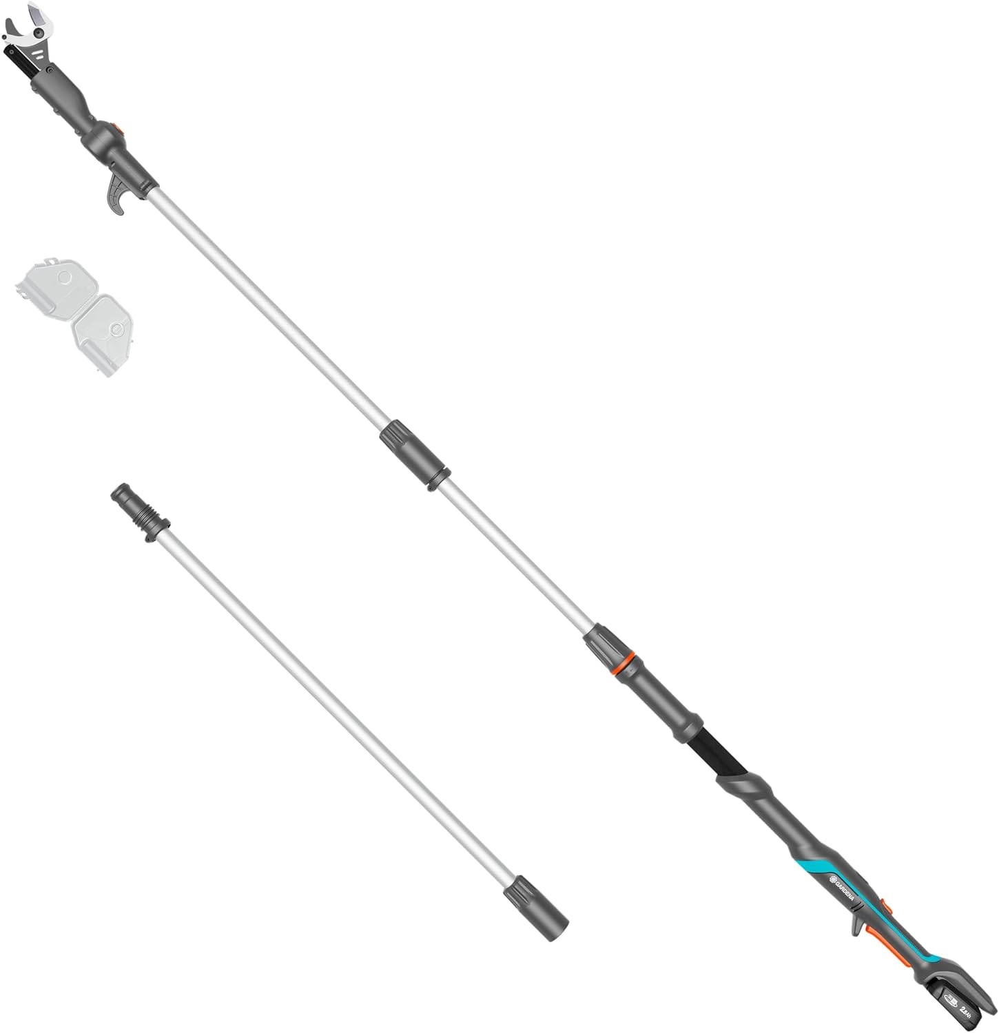 Gardena Akku-Teleskop-Baumschere HighCut 360/18V P4A Ready-to-Use Set: Bis zu 5 m Reichweite, Schwenkbarer Schneidkopf, Ergonomisch, LED-Anzeige, Kabellos (14776-20)