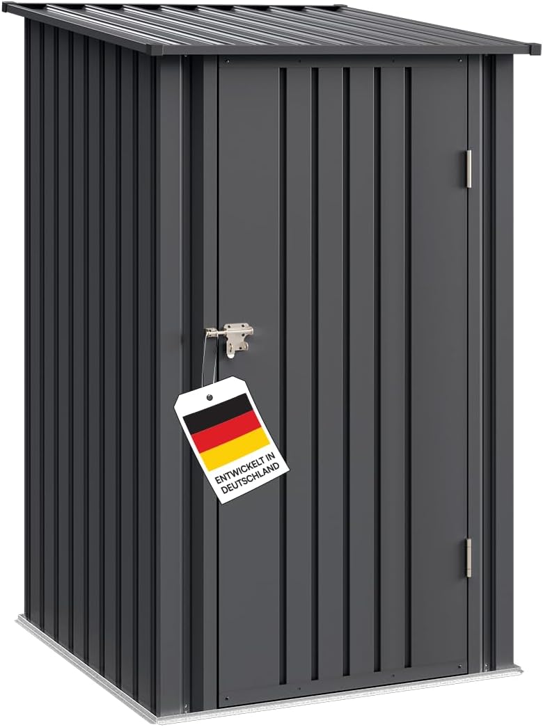 STEELSØN Timir Gerätehaus Metall, Anthrazit, Gartenhaus mit Pultdach