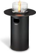 Enders® NOVA Table M Gas-Terrassenfeuer, kompakte Gas-Feuerstelle für Terrasse und Balkon, stimmungsvolles Flammenbild, Ambiente-Beleuchtung, Glaszylinder, Reflektor, #5900