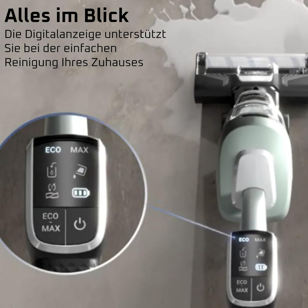 Rowenta X-Clean 2, 2-in-1 Nass-Trockensauger, ECO-/MAX-Modi für makellose Ergebnisse, 1,1 kg leicht, selbstfahrende Walze, Kantenreinigung, 90 Sek. Selbstreinigungszyklus, Eucalyptus, GZ2262E0