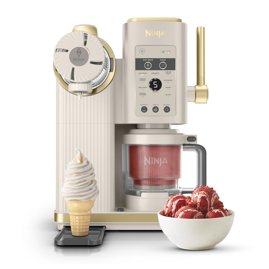 Ninja CREAMi Scoop & Swirl Eismaschine mit 2 Behältern Platinsilber NC701EU